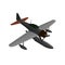 Low poly plane for takeoff and landing on water. Isometric view. 3D. Vector illustration