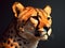 Low poly portrait of a cheetah, AI generated