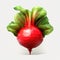 Low Poly Red Beet Organic Sculpting Graphic Design-inspired Illustration