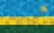 Low poly Rwanda flag vector illustration. Triangular Rwandan flag graphic. Rwanda country flag is a symbol of independence