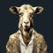 Low Poly Sheep In A Celebrity-portrait Style Suit