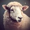 Low Poly Sheep Portrait In Surreal Style