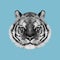 Low poly Siberian tiger head