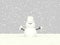 Low poly snowman with snowing cartoon style 3d rendering,winter concept