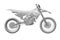 Low poly sport bike in gray. Side view. 3D. Vector illustration
