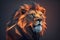 Low poly style portrait of a lion look camera. ai generative