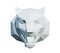 low poly tiger head in full face,