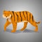 Low poly tiger. Vector illustration in polygonal style.
