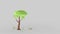 Low Poly tree in landscape animation