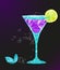 Low poly vector martini cocktail
