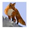 Low poly wild vector fox artwork