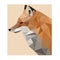 Low poly wild vector fox head