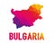 Low polygonal map of Republic of Bulgaria Republika BÇŽlgariya
