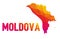 Low polygonal map of the Republic of Moldova Republica Moldova