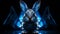 Low polygonal rabbit crystalized ai generated 2D cartoon illustration