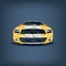 Low polygonal realistic sports car concept. Yellow