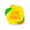 Low Price Creative Design Element, Yellow Banner or Icon, Promo Offer for Sale, Isolated Tag, Cost Reduction, Discount