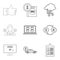 Low price icons set, outline style