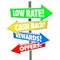 Low Rate Cash Back Rewards Offer Arrow Signs Best Credit Card De