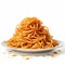 Low Resolution Transavanguardia Spaghetti On White Plate