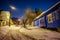 Low-rise private house in Voronezh suburbs in winter night