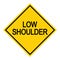 Low shoulder Road danger car icon, traffic street caution sign, roadsign vector illustration, warning vehicle