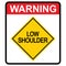 Low shoulder Road danger car icon, traffic street caution sign, roadsign vector illustration, warning vehicle