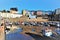 Low tide harbor, Tenby, South Wales, UK.