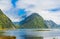 Low Tide in Milford Sound in New Zealand