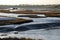 Low tide at Newport Beach (California) back bay/wetland/estuary