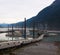 Low tide at a small marina at a remote coastal town in alaska