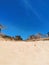 Low view of dirt road with blue sky at Chapada dos Veadeiros