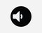 Low Volume Circle Icon. Lower Down Music Stereo Radio Megaphone Round Symbol Adjust Audio Speaker Sign. Black White Vector Clipart