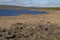Low water level at Cow Green Reservoir, Teesdale
