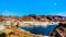 Low water level in Lake Mead and the Intake Towers that supply the water from Lake Mead to the Powerplant Turbines of Hoover Dam