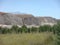 Low white mountains on the Taurus in Turkey.