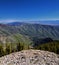 Lowe Peak views of Oquirrh range toward the Salt Lake Valley by Rio Tinto Bingham Copper Mine, in spring. Utah. United States.