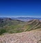 Lowe Peak views of Oquirrh range toward the Salt Lake Valley by Rio Tinto Bingham Copper Mine, in spring. Utah. United States.