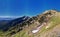 Lowe Peak views of Oquirrh range toward Tooele and the Great Salt Lake by Rio Tinto Bingham Copper Mine, in spring. Utah. United S