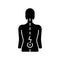 Lower back pain black glyph icon