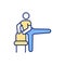 Lower-body chair workout RGB color icon