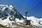 The lower cabin of Aiguille du Midi cable car, Chamonix