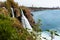 Lower duden waterfall from view point closeup.Antalya,Turkey.