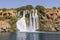 Lower Duden Waterfall, the world`s largest waterfall, flowing directly into the open sea