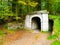 Lower entrance to tunnel of historical Schwarzenberg shipping canal, Sumava Mountains, Czech Republic