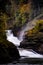 Lower Falls and Canyon at Letchworth State Park - Waterfall and Fall / Autumn Colors - New York