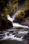 Lower Falls and Canyon at Letchworth State Park - Waterfall and Fall / Autumn Colors - New York