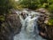 Lower falls in the valley of Glen Nevis, Scotland