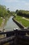 Lower Foxhangers Lock at the start of the well known Caen Hill flight of locks on the Kennet and Avon Canal near Devizes