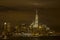 Lower Manhattan Lights on Warm Cloudy Night